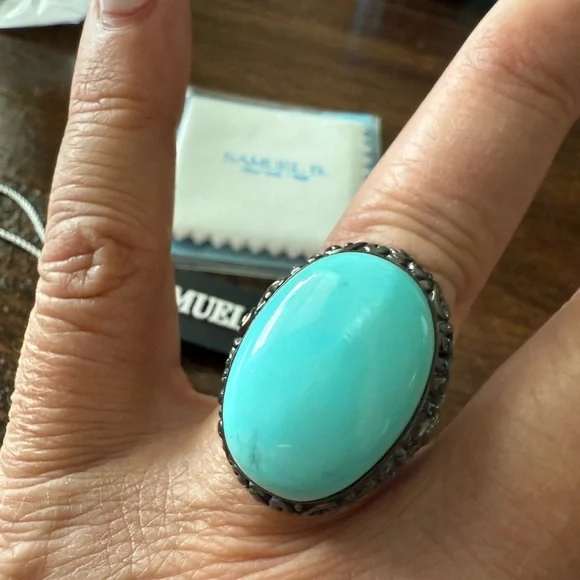 Samuel B. Blue and Silver Ring 18K Sterling - Picture 4 of 8